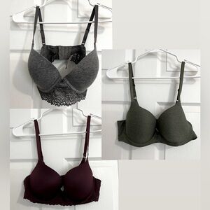 Bundle Aerie Bras, Sunnie Demi Push Up Bra, Wired, Lightly Lined, Size 36C